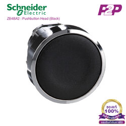 ZB4BA2 : Push button head, Harmony XB4, metal, flush, black, 22mm, spring return, unmarked