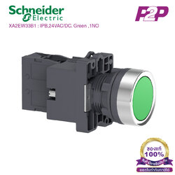 XA2EW33B1 : สวิตซ์ปุ่มกด-เด้งกลับ LED 24V Ø22mm พลาสติก สีเขียว 1NO - Schneider Illuminated Pushbuttons by pik2pak.com