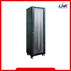 Link 19” Glass Wave Rack 15U, (60 x 60 x 88 cm.) Black