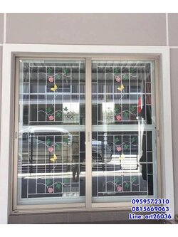 เหล็กดัดพร้อมมุ้งลวด ประตู