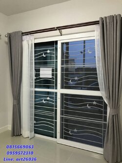 เหล็กดัดพร้อมมุ้งลวด ลายดาว พระจันทร์เสี้ยว