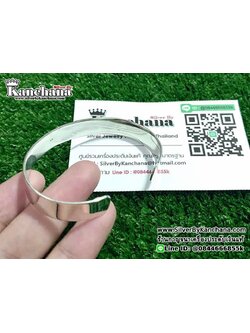 กำไลข้อมือเงินแท้ หน้ากว้าง 1 ซม. สำหรับข้อมือ 6 นิ้ว กับ 6.5 นิ้ว