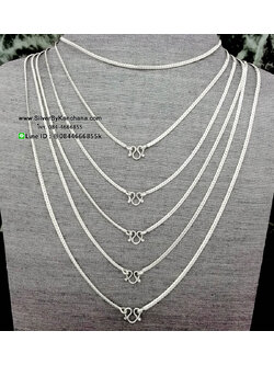 สร้อยคอเงินแท้ ลายท้องปลิง หนา 2.5 มิล ยาว 14 - 20 นิ้ว