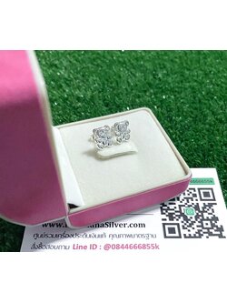 ต่างหูเงินแท้ รูปหมี สูง 1 ซม. กว้าง 9 มิล