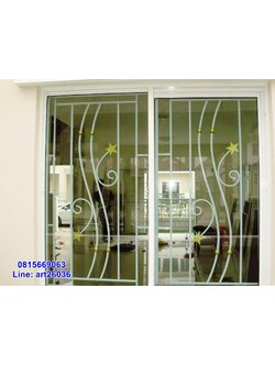 เหล็กดัดพร้อมมุ้งลวด ประตู