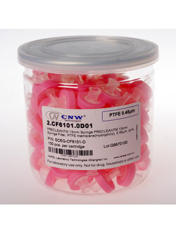 13 mm. 0.45 um PTFE (hydrophilic) Syringe filter (100/pk) P/N 2.CF6101.0001