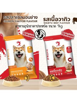 ด็อกโกะซัง อาหารสุนัข 1kg สูตรสำหรับสุนัขโต อายุ 1 ปีขึ้นไป มี 2 รสชาติ