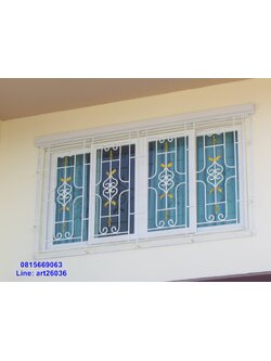 เหล็กดัดพร้อมมุ้งลวด หน้าต่าง