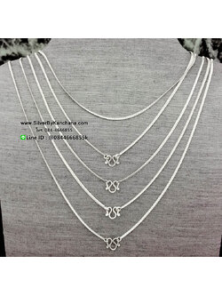 สร้อยคอเงินแท้ ลายท้องปลิง หนา 2 มิล ยาว 14 - 20 นิ้ว