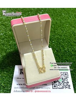 สร้อยคอเงินแท้ 2 กษัตริย์ หนา 2 มิล ยาว 16 - 20 นิ้ว ตะขอ M