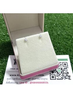 ต่างหูเงินแท้ ประดับเพชร ขนาด 3 มิล สนใจสอบถามได้จ้า