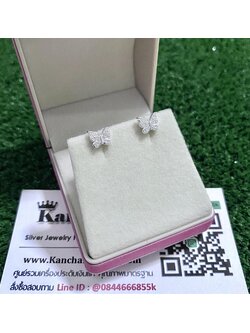 ต่างหูเงินแท้ ประดับเพชร สวยๆ ขนาด 8 มิล สนใจสอบถามได้จ้า