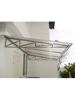 หลังคากันสาด สีขาว หลังคาโพลี