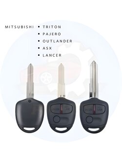กุญแจรีโมทสำหรับรถยนต์มิตซูบิชิ Mitsubishi Triton, Pajero, Outlander, ASX, Lancer 3 ปุ่ม 433 MHz ชิพ 46 (ตัววงจรรีโมทสามารถใส่ในกรอบได้ 2 ปุ่ม และ3 ปุ่ม) คู่ซ้าย และคู่ขวา