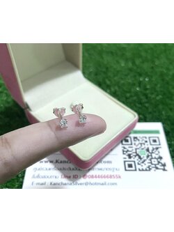 ต่างหูเงินแท้ ประดับเพชร ขนาด 3 มิล สนใจสอบถามได้จ้า