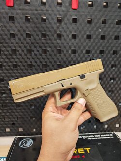 WE Glock 17 Gen 5 Secret Ver. Full-Auto สีทราย ไต้หวัน BB Gun บีบีกัน แบบแก๊ส ปืนอัดลม มือสอง Airsoft Gun
