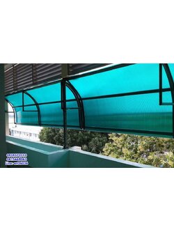 หลังคากันสาด สีฟ้า