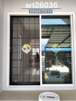 เหล็กดัดพร้อมมุ้งลวด สไตล์โมเดิร์น ลายปลาวงกลม