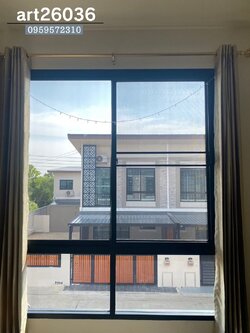 หน้าต่าง ประตู โมเดิร์นโทนสีดำ กระจกบานเลื่อน