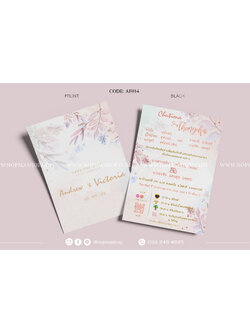 AF014-การ์ดงานแต่ง พิมพ์ หน้า/หลัง ขนาด 5x7, 4x6, 4x7.5, 4x9 นิ้ว