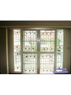 เหล็กดัดพร้อมมุ้งลวด ประตู