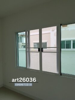 กระจกบานเลื่อน มุ้งลวด มินิมอล