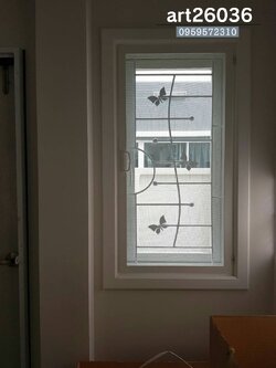 เหล็กดัดพร้อมมุ้งลวด ผีเสื้อสีขาว