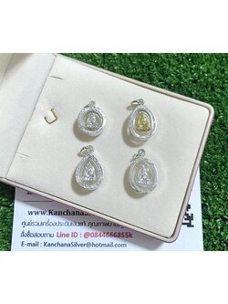 จี้เงินแท้ พระพุทธชินราช กว้าง 12 มิล ขนาดประมาณเหรียญ 25 สตางค์