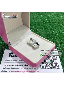 ต่างหูห่วงเงินแท้ งานลงยา หน้ากว้าง 3 มิล ห่วงกว้าง 1 ซม.