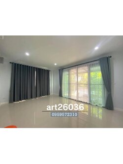 ผ้าม่านโทนสีเทา สไตล์โมเดิร์น ผ้าม่านทึบ ม่านตาไก่และม่านโปร่ง