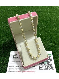 สร้อยคอเงินแท้ 2 กษัตริย์ หนา 4 มิล ยาว 18 - 24 นิ้ว เปลี่ยนตะขอ M ได้