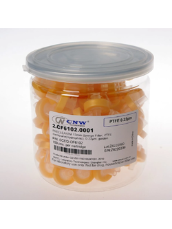 13 mm. 0.22 um PTFE (hydrophilic) Syringe filter (100/pk) P/N 2.CF6102.0001