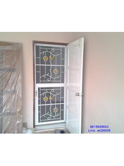 เหล็กดัดพร้อมมุ้งลวด ประตู เก๋ๆ