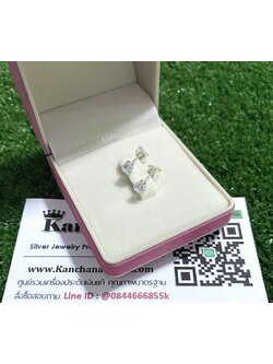 ต่างหูเงินแท้ ประดับเพชร ขนาด 4 มิล สนใจสอบถามได้จ้า