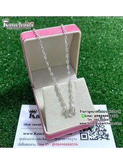 สร้อยคอเงินแท้ ลายโซ่คั่นลาย, ลายกุชชี่ หรือ ลายเลขแปด หนา 2 มิล ยาว 14 - 24 นิ้ว