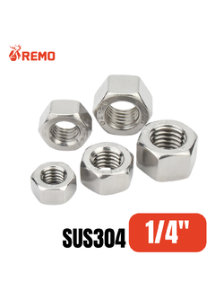 หัวน๊อตสแตนเลส 1/4"-20BSW (20 ตัว)