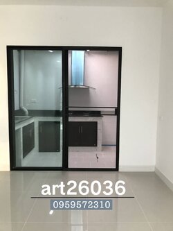 ประตู เหล็กดัด กระจกบานเลื่อน โมเดิร์น