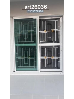 เหล็กดัดสีอบพร้อมมุ้งลวด หน้าต่างและประตู