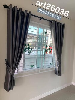 เหล็กดัดสีขาว ผีเสื้อสีเขียวเข้ม สวยๆ