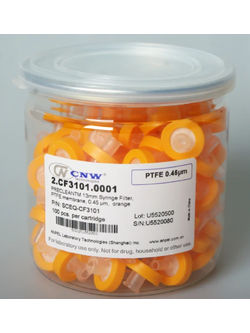 13 mm. 0.45 um PTFE (hydrophobic) Syringe filter (100/pk) P/N 2.CF3101.0001