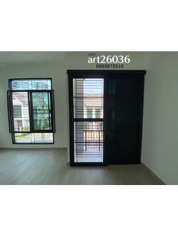 เหล็กดัด หน้าต่าง ประตู มุ้งลวด ลายโมเดิร์นโทนสีดำเข้ม