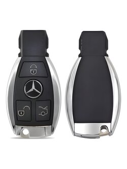 รีโมต Benz น้ำเต้าโครเมี่ยม (เติม TOKEN VVDI ไม่ได้) 3 ปุ่ม 315/433 MHz บอร์ดสีเหลือง