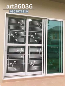 เหล็กดัดพร้อมมุ้งลวด บานประตูและหน้าต่าง