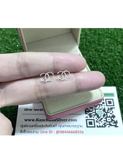 ต่างหูเงินแท้ ขนาด 9 มิล