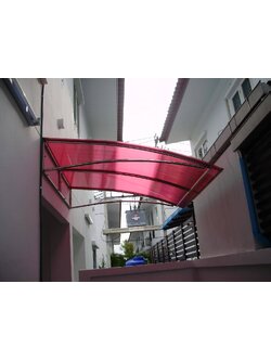 หลังคา กันสาด สีแดง