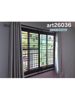 เหล็กดัดพร้อมมุ้งลวด ลายนก