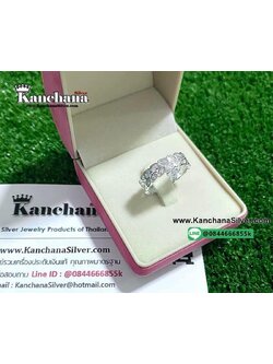 แหวนเงินแท้ ประดับเพชร งานสวยๆ ไซส์ size 5(49), 6(52), 7(54), 8(57), 9(59)