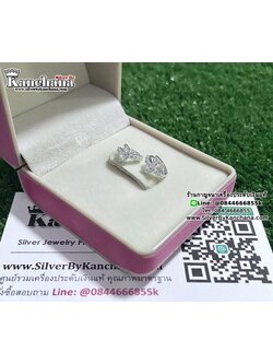 ต่างหูห่วงเงินแท้ ประดับเพชร ห่วงกว้าง 9 มิล หน้ากว้าง 5 มิล งานสวยๆ สนใจสอบถามได้จ้า