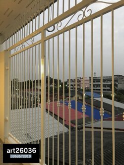 เหล็กดัดสีอบสีขาว ที่กั้นหน้าต่าง กั้นระเบียง