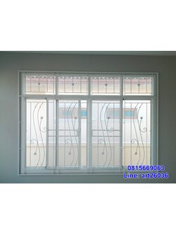 เหล็กดัดพร้อมมุ้งลวด หน้าต่าง